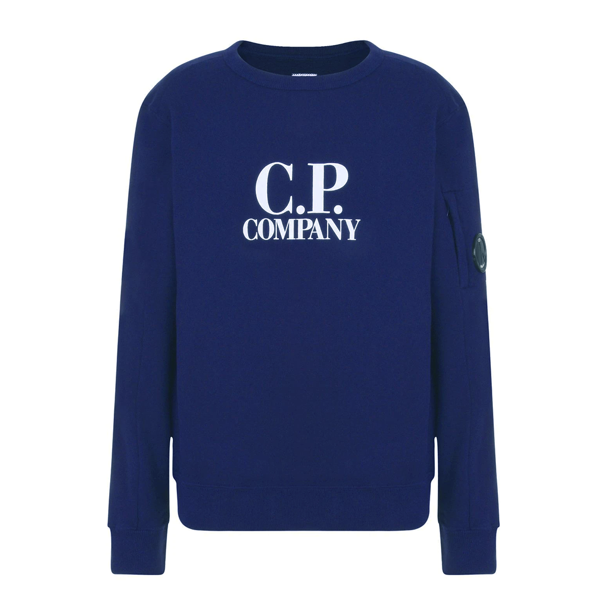 CP COMPANY JUNIOR CREWNECK BASIC SWEATER IN BLUE PRINT