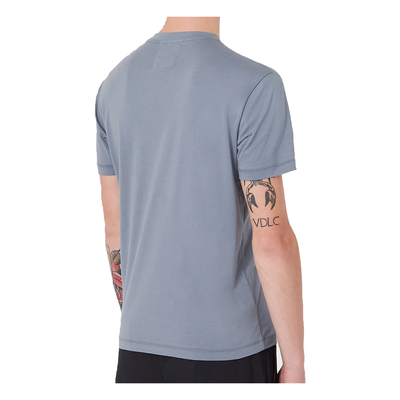 EMPORIO ARMANI PIMA-JERSEY LOGO T-SHIRT IN BLUE