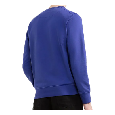 STONE ISLAND COTTON FLEECE CREW NECK SWEATER IN BLUETTE