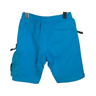 STONE ISLAND JUNIOR MIX FABRIC SHORT SET IN BRIGHT BLUE