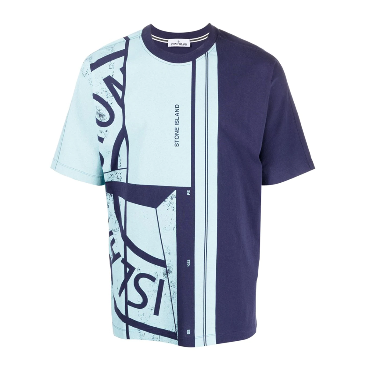 STONE ISLAND MOSAIC TWO PRINT T-SHIRT IN BLUE