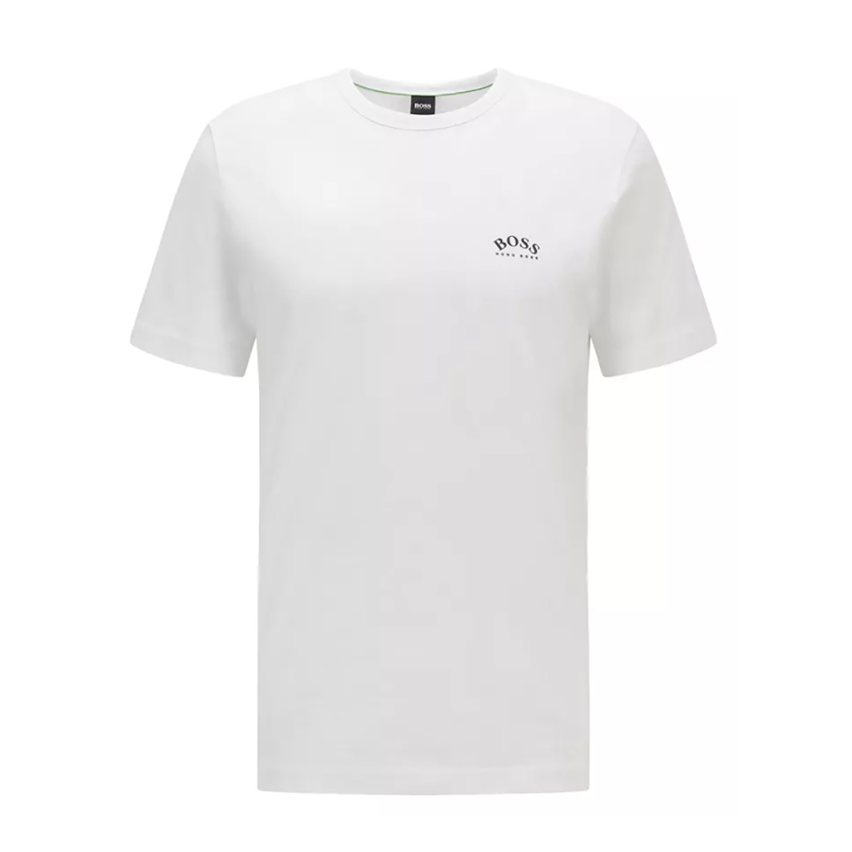 BOSS TEE CURVED COTTON T-SHIRT IN WHITE