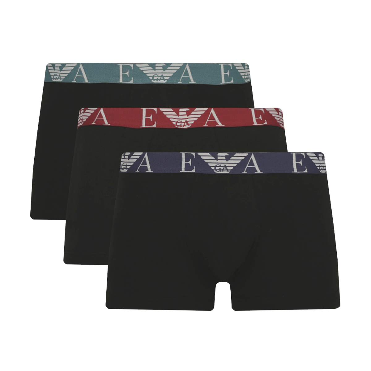 EMPORIO ARMANI 3 PACK BOXER SHORTS IN BLACK