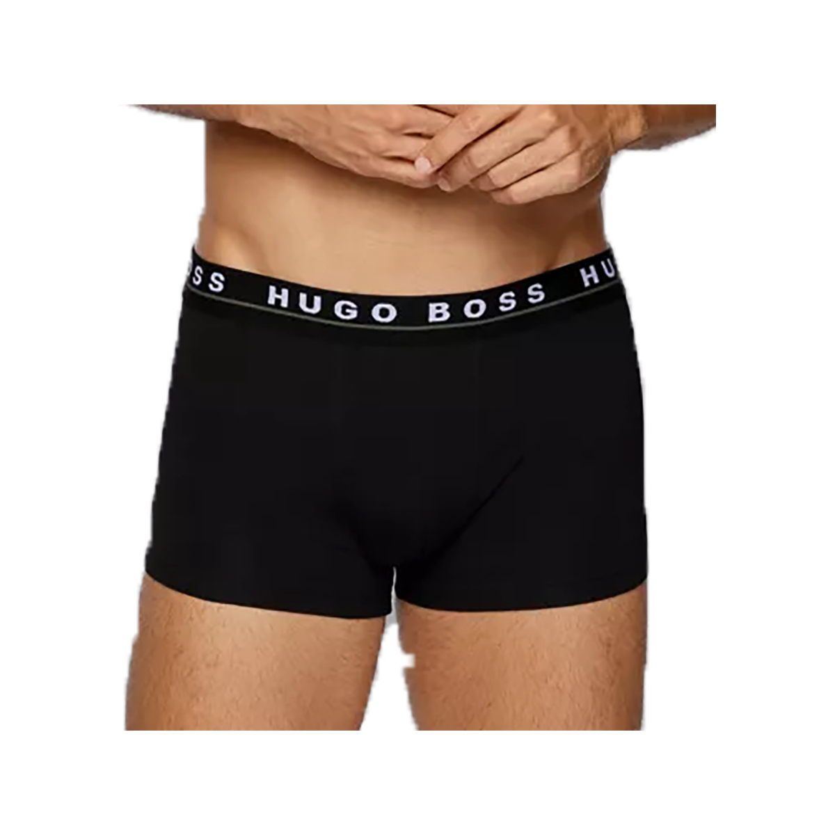 BOSS THREE PACK COTTON TRUNKS IN BLACK