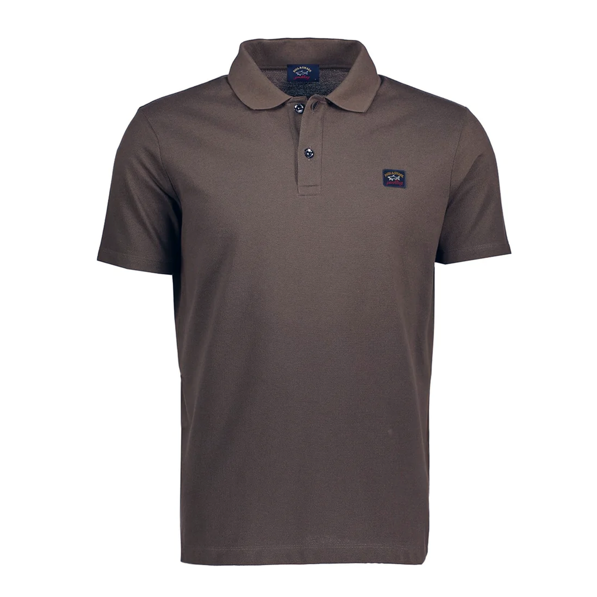 PAUL & SHARK PIQUE COTTON POLO IN BROWN