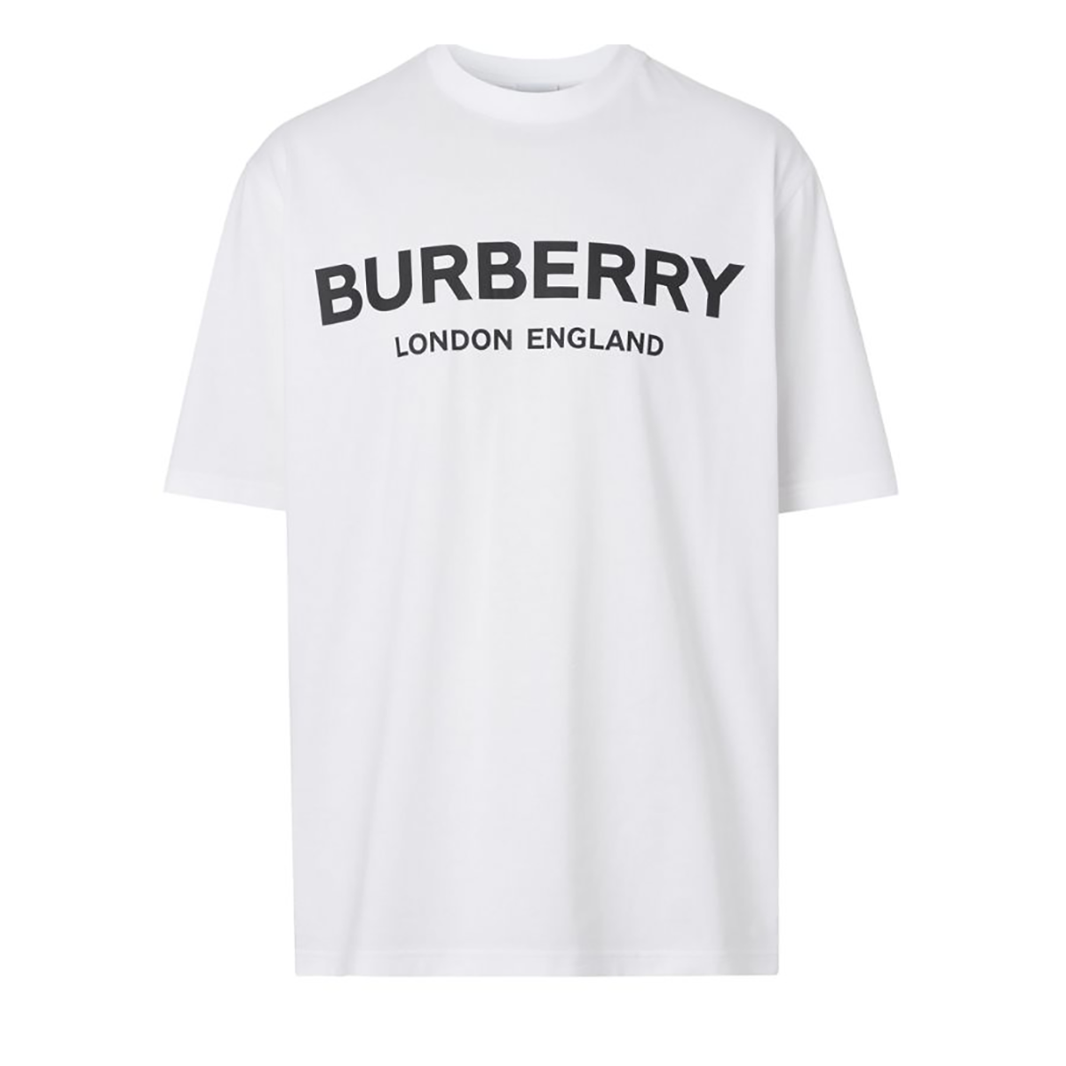 BURBERRY LOGO PRINT COTTON T-SHIRT IN WHITE