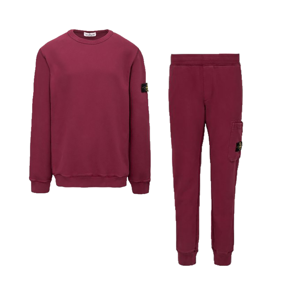 STONE ISLAND JUNIOR SWEATSHIRT TRACKSUIT IN BURGUNDY