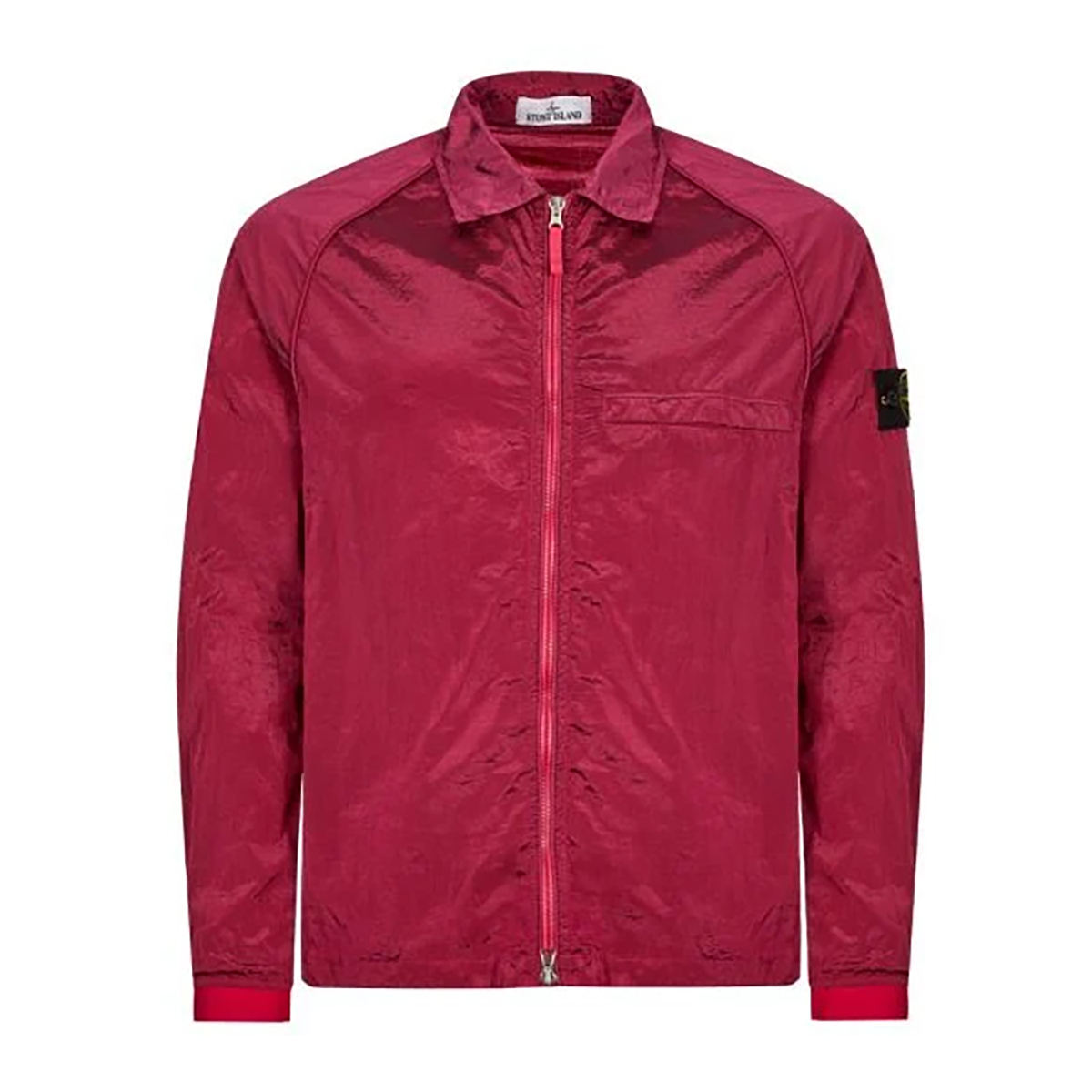 STONE ISLAND NYLON METAL OVERSHIRT IN BURGUNDY