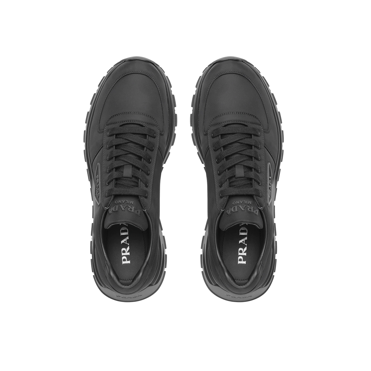 PRADA PRAX 1 NYLON TRAINERS IN BLACK