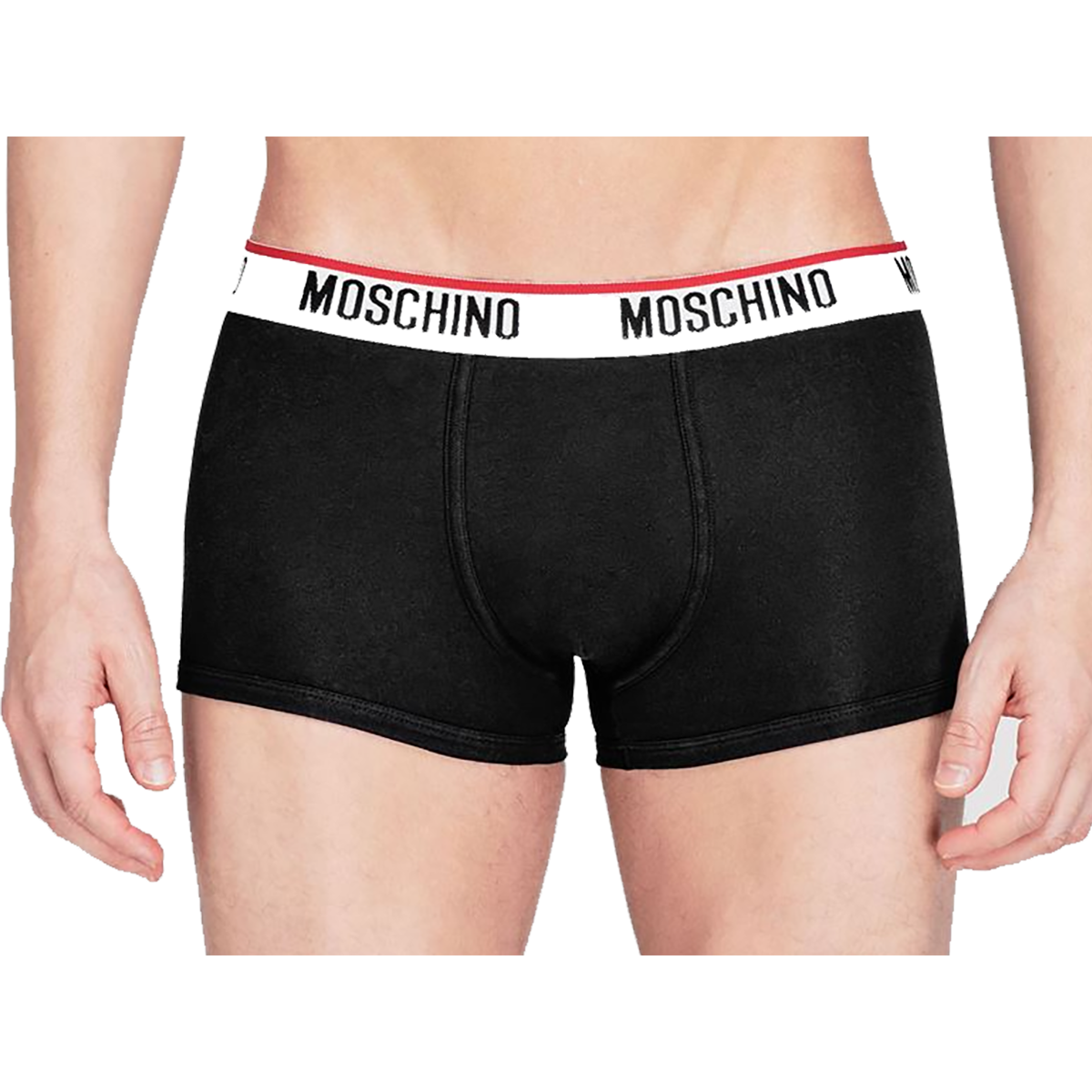 MOSCHINO TWO PACK BOXER TRUNK IN BLACK