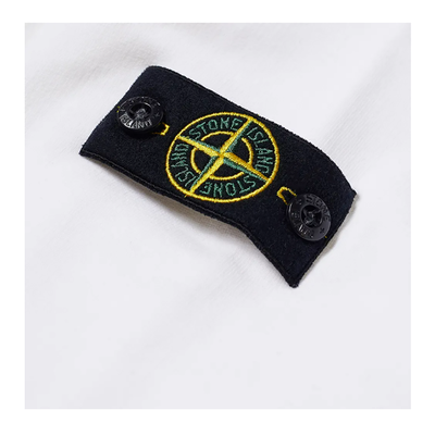 STONE ISLAND JUNIOR COTTON FLEECE SWEATER IN WHITE