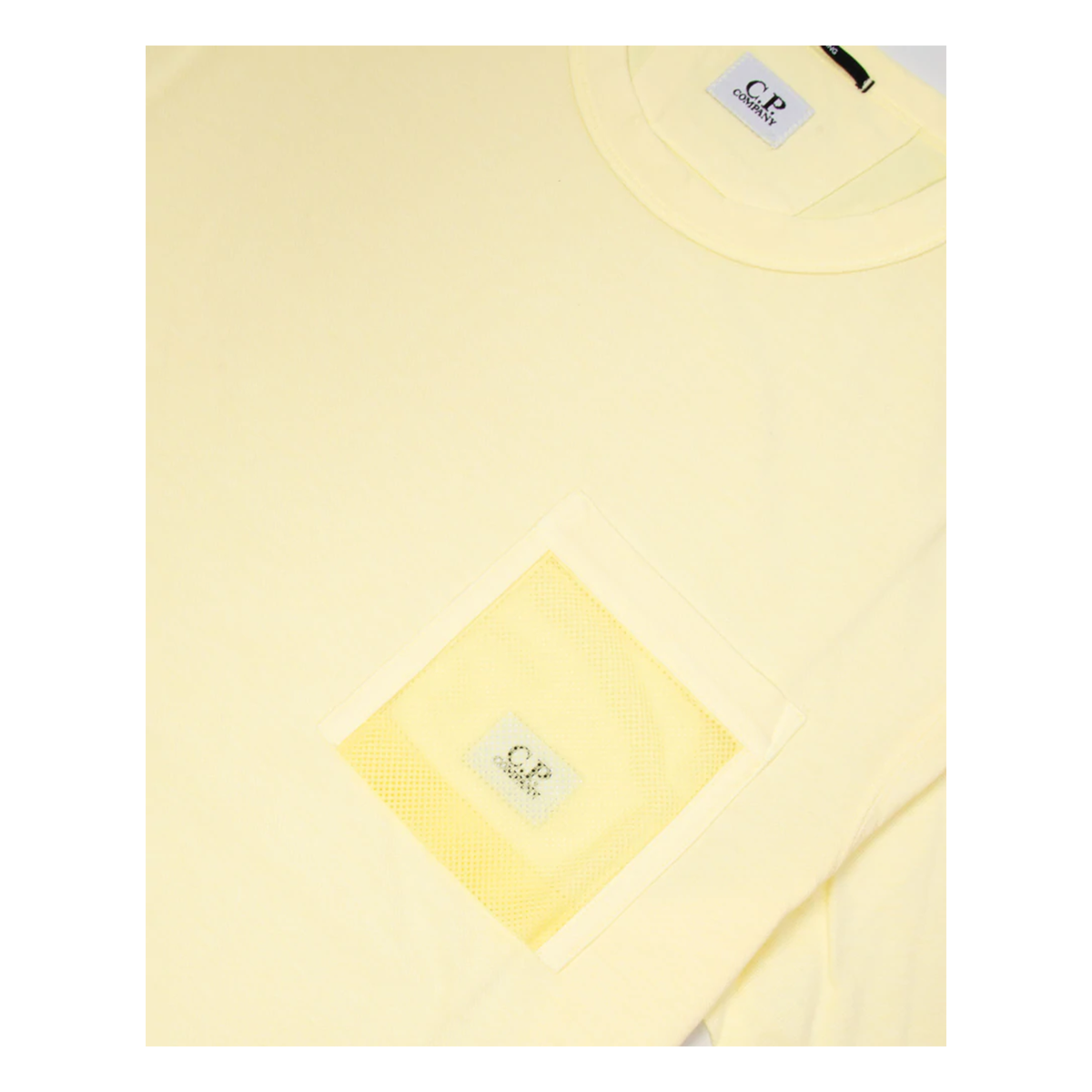 CP COMPANY MESH POCKET T-SHIRT IN YELLOW