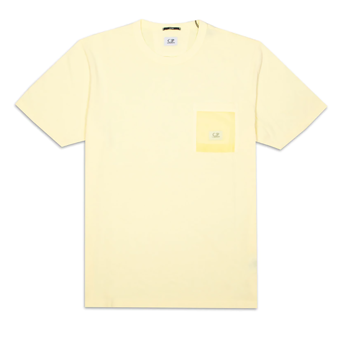 CP COMPANY MESH POCKET T-SHIRT IN YELLOW