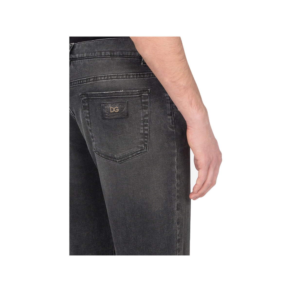 DOLCE & GABBANA WASHED SLIM FIT JEANS IN GREY