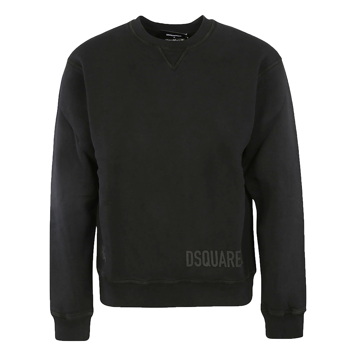 DSQUARED2 CREW-NECK FLEECE SWEATER IN BLACK