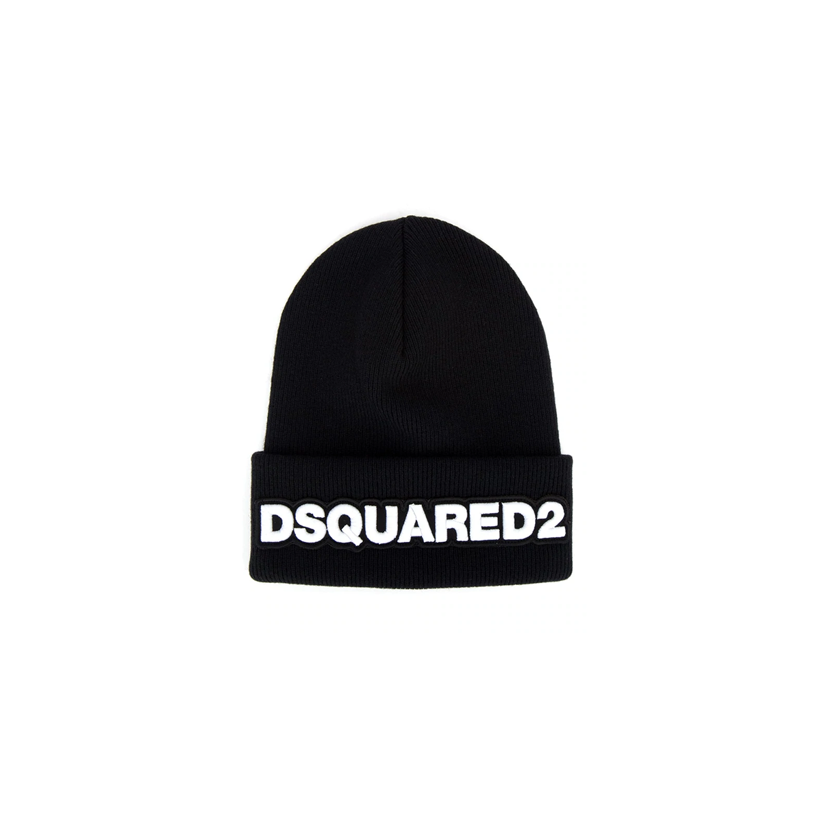 DSQUARED2 LOGO EMBROIDERED BEANIE IN BLACK