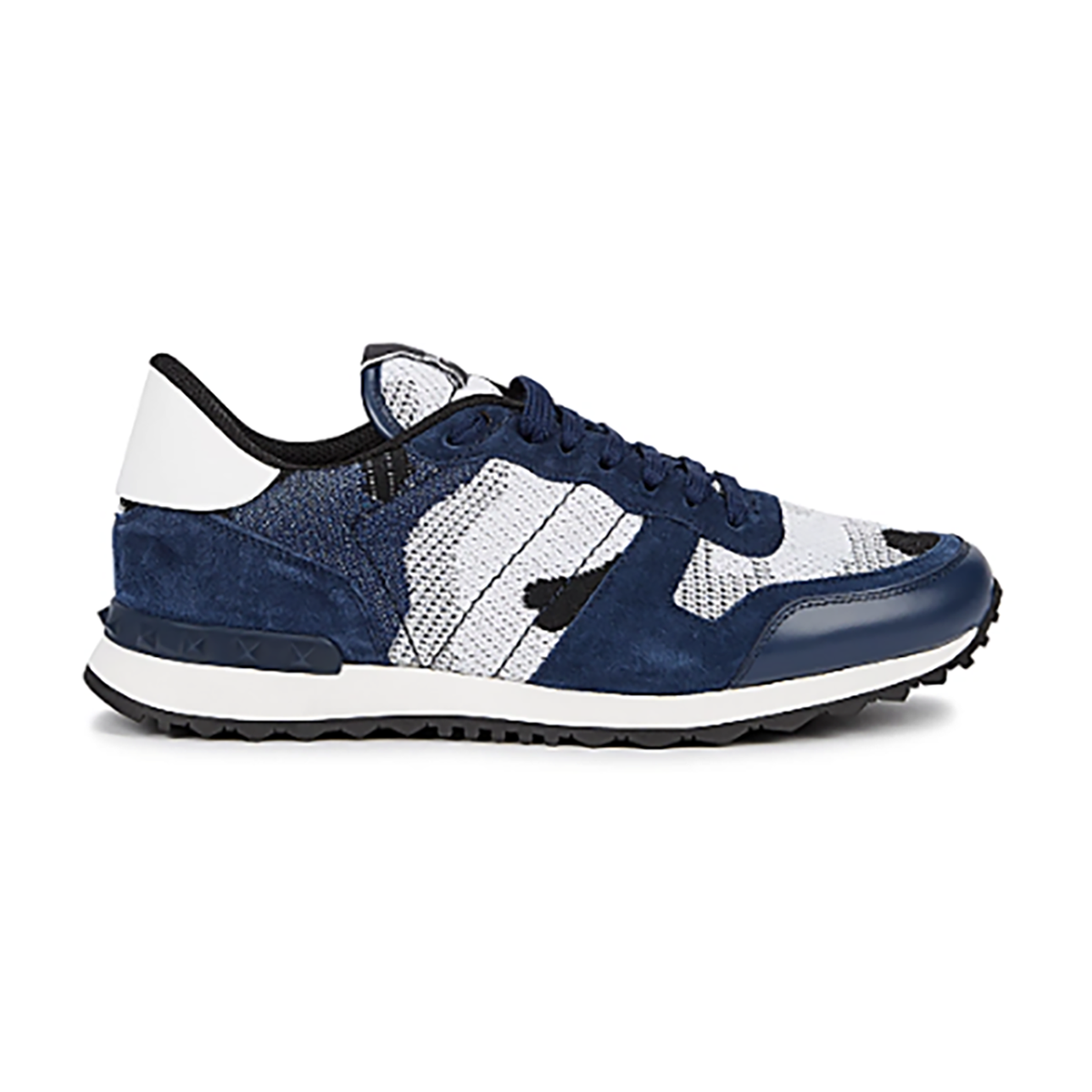 VALENTINO ROCKRUNNER CAMOUFLAGE TRAINER IN NAVY-WHITE