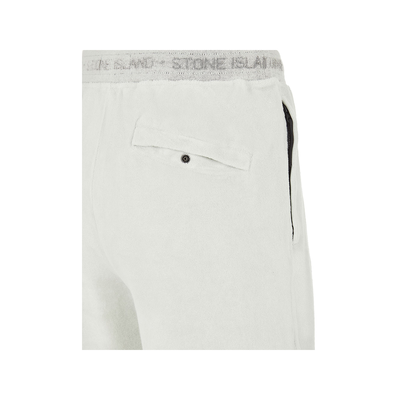 STONE ISLAND COTTON TERRY FLEECE SHORT IN ICE GREY