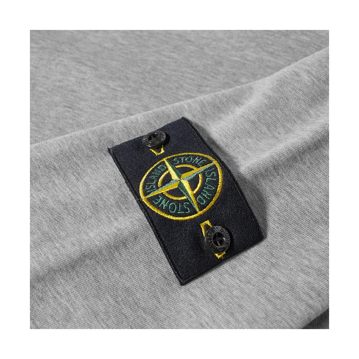 STONE ISLAND COTTON FLEECE CREW NECK SWEATER IN GREY