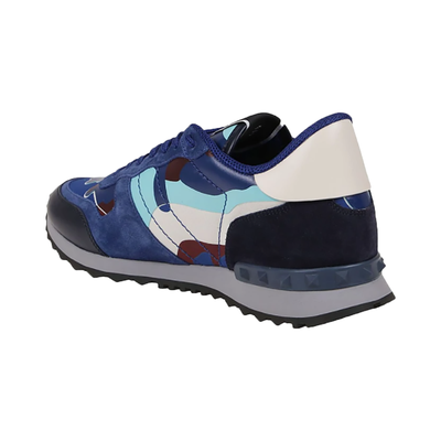 VALENTINO CAMO ROCKRUNNERS IN TRIPLE BLUE