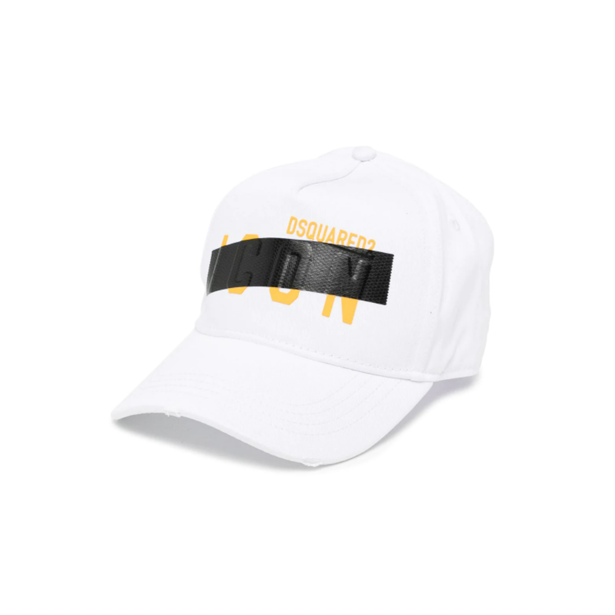 DSQUARED2 LOGO PRINT BASEBALL CAP IN WHITE