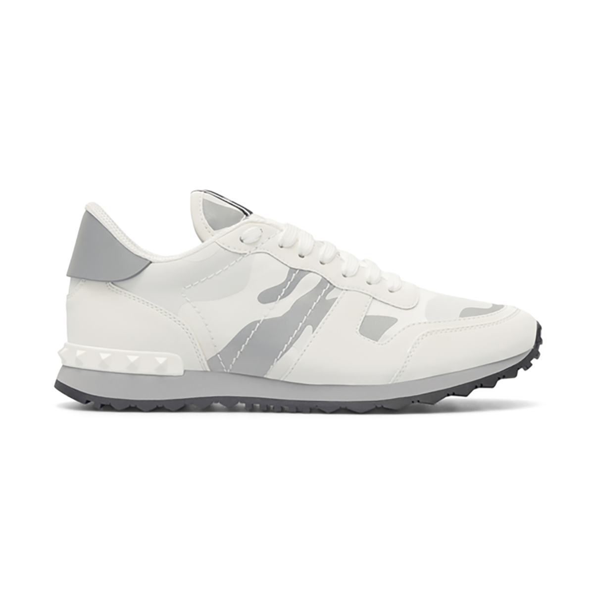 VALENTINO ROCKRUNNER TRAINERS IN WHITE-GREY