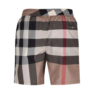 BURBERRY BIG CHECK SWIM SHORTS IN BEIGE