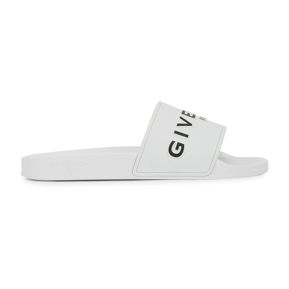 GIVENCHY WHITE LOGO RUBBER SLIDERS