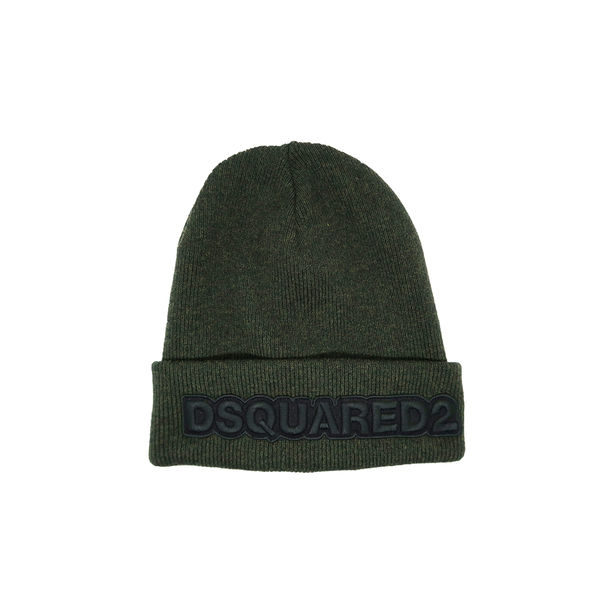 DSQUARED2 LOGO EMBROIDERED BEANIE IN GREEN