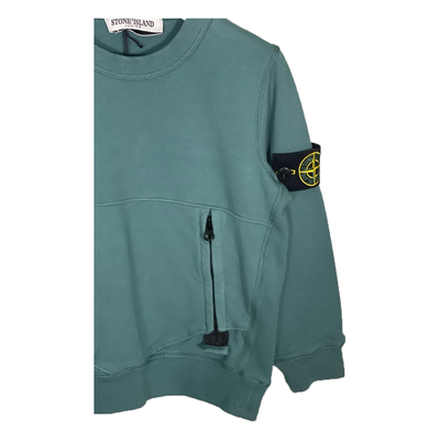 STONE ISLAND JUNIOR DIAGONAL FLEECE TRACKSUIT IN GREEN