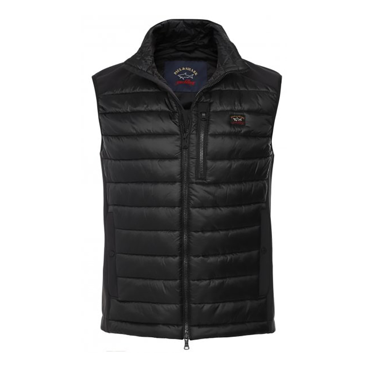 PAUL & SHARK SOFT SHELL LOGO GILLET IN BLACK