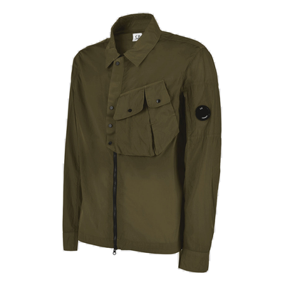 CP COMPANY CHROME OVERSHIRT IN GREEN