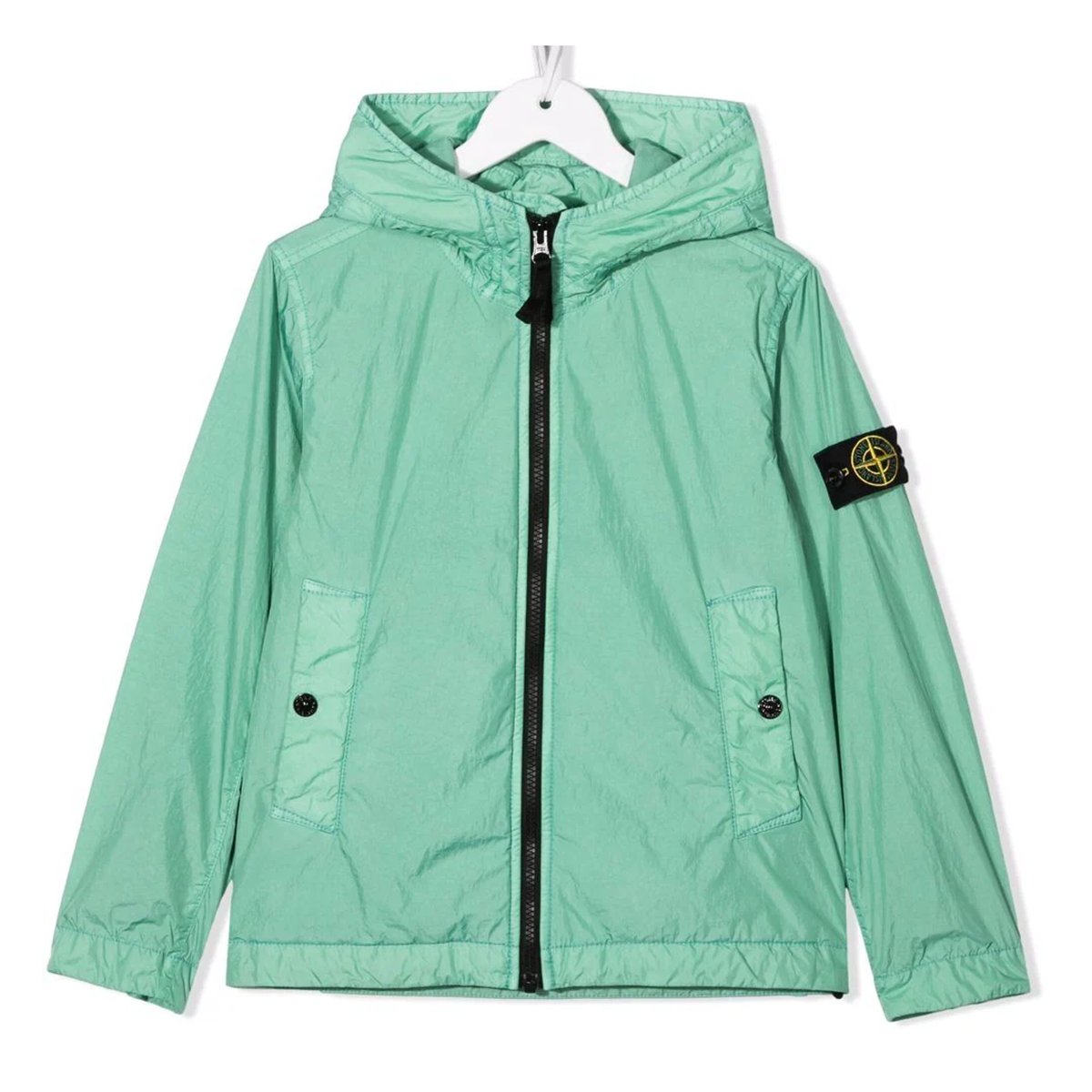 STONE ISLAND JUNIOR LIGHT WEIGHT JACKET IN LIGHT GREEN