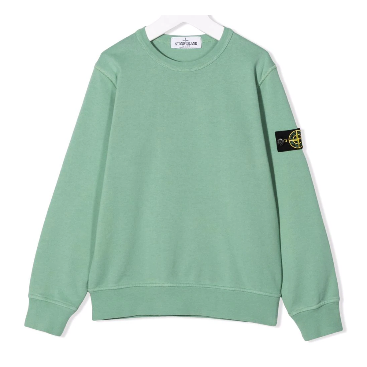 STONE ISLAND JUNIOR COTTON SWEATER IN GREEN