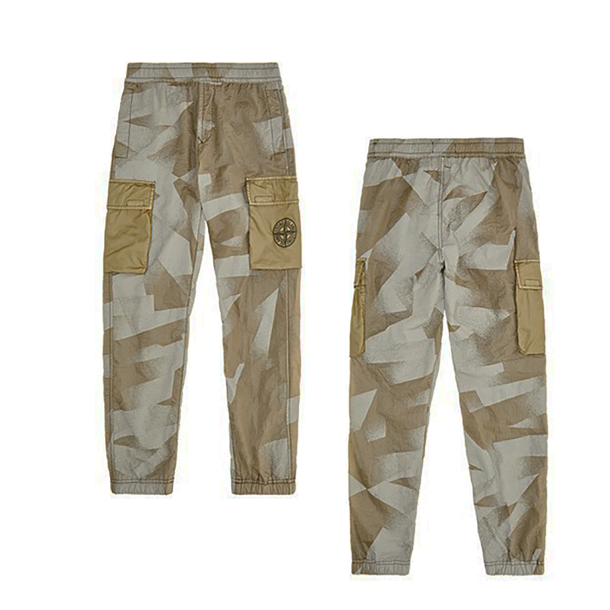 STONE ISLAND JUNIOR DAZZLE REFLECTIVE TROUSERS IN GREEN