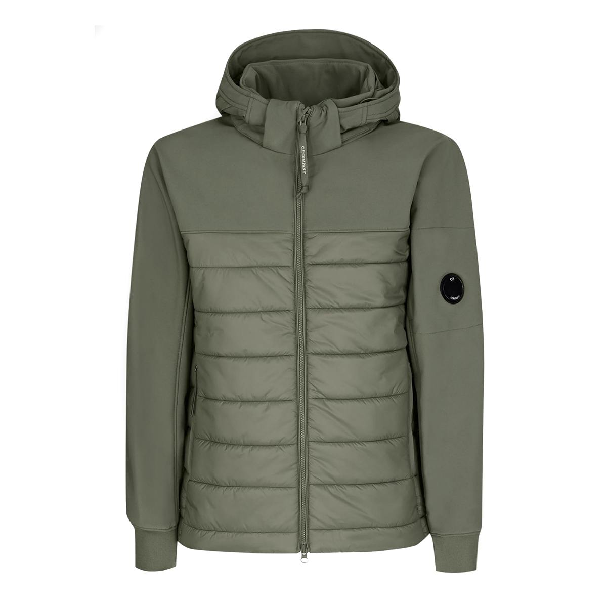 CP COMPANY SHELL R GOGGLE JACKET IN GREEN