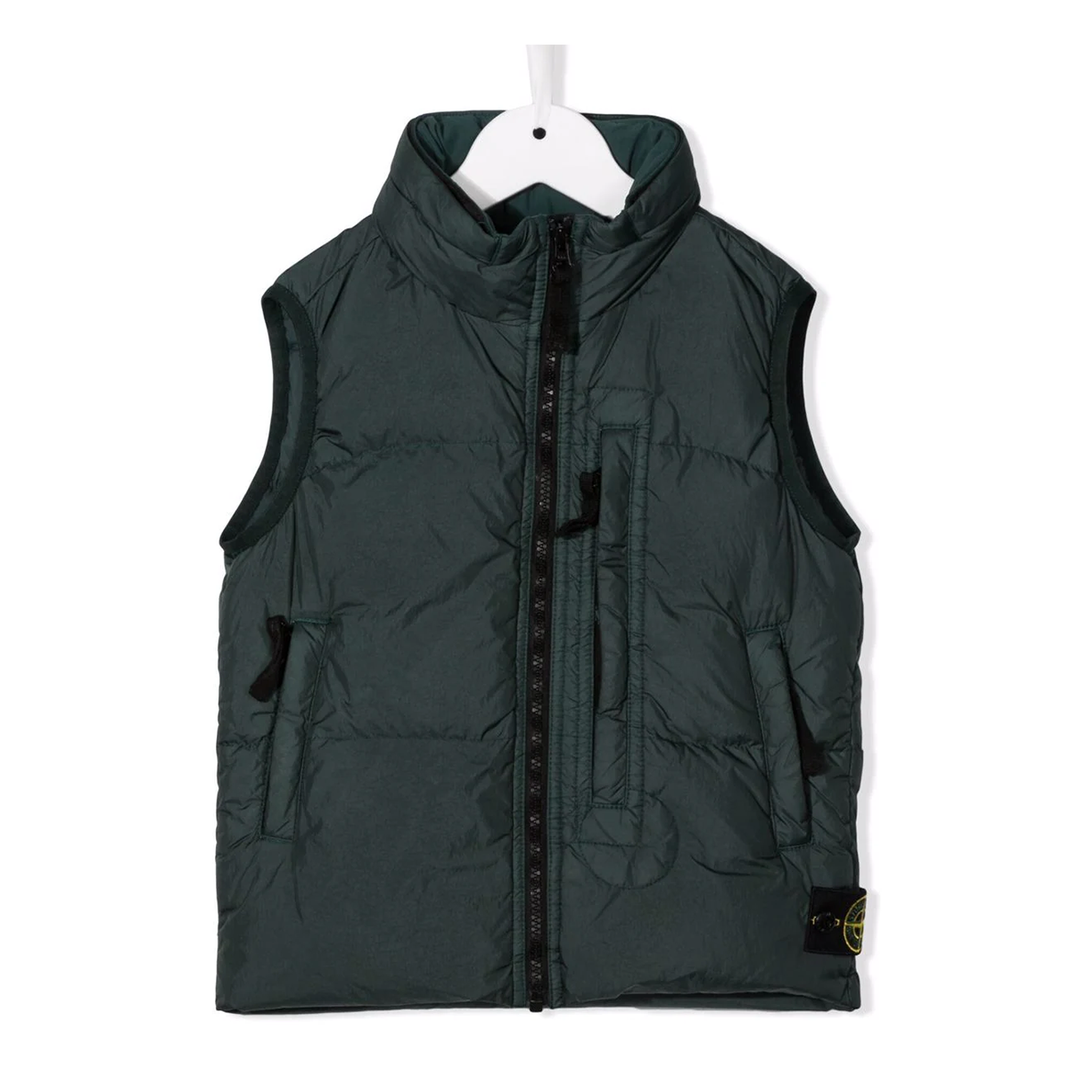 STONE ISLAND JUNIOR DOWN GILLET IN DARK GREEN