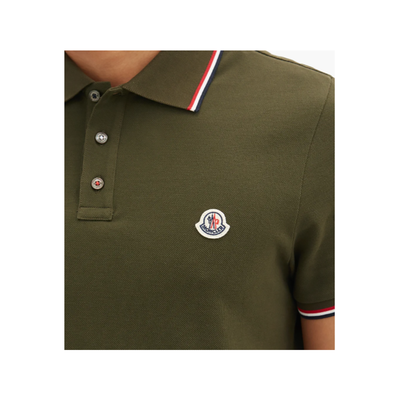 MONCLER SHORT SLEEVE POLO IN GREEN