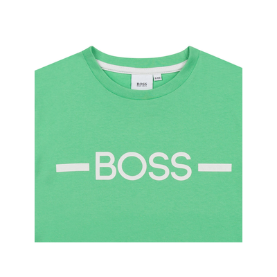 BOSS JUNIOR LOGO T-SHIRT IN GREEN