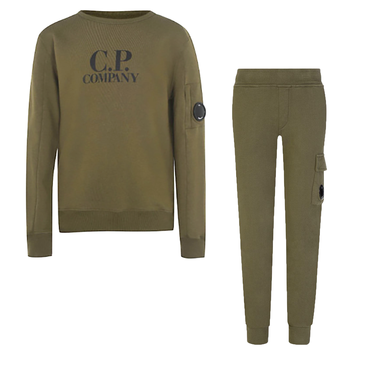 CP COMPANY JUNIOR LOGO TRACKSUIT IN GREEN