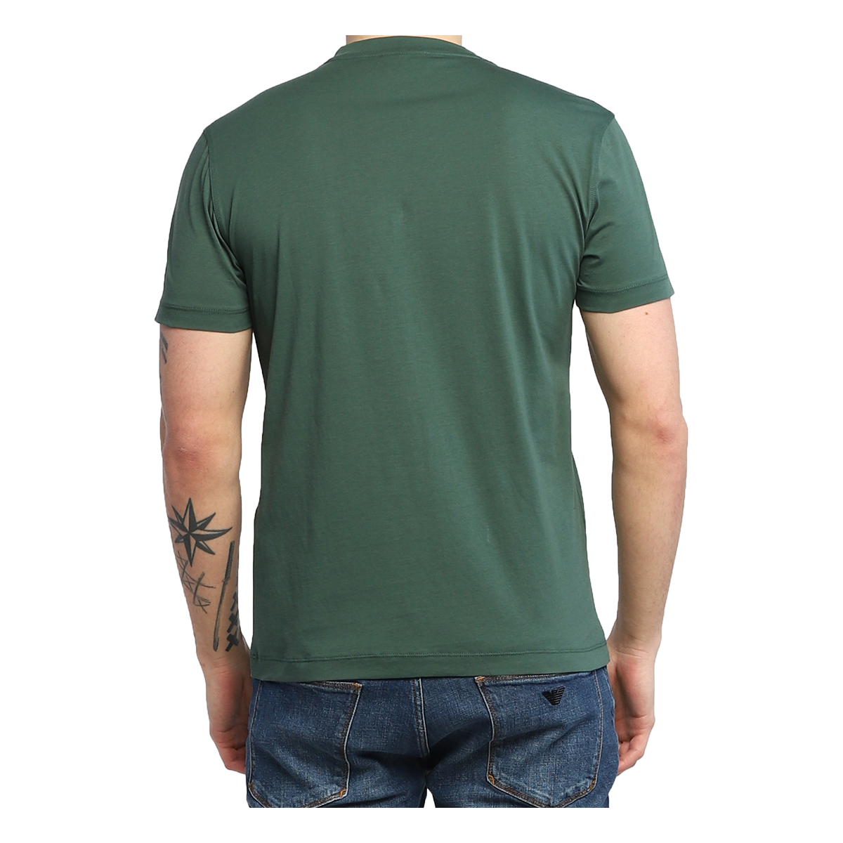 EMPORIO ARMANI OP-ART EAGLE T-SHIRT IN GREEN