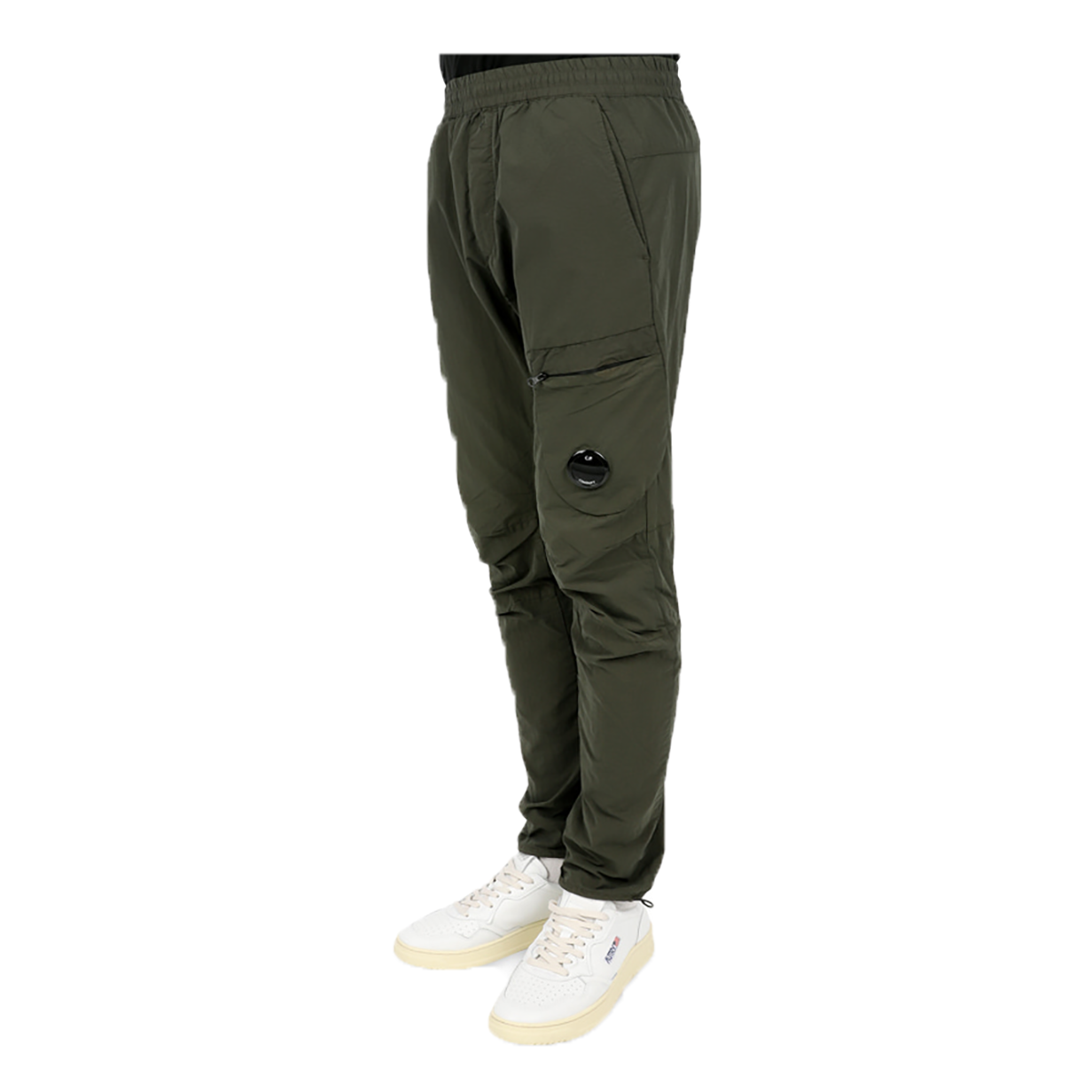 CP COMPANY FLATT NYLON CARGO BOTTOMS IN GREEN