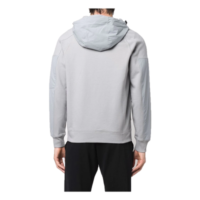 CP COMPANY NYLON DETAIL HOODED TRACKSUIT IN GREY