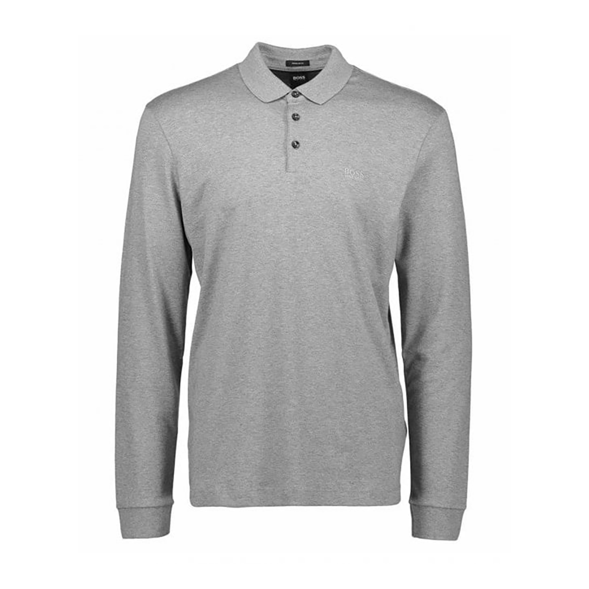 BOSS 'PADO 11' LONG SLEEVE POLO IN GREY