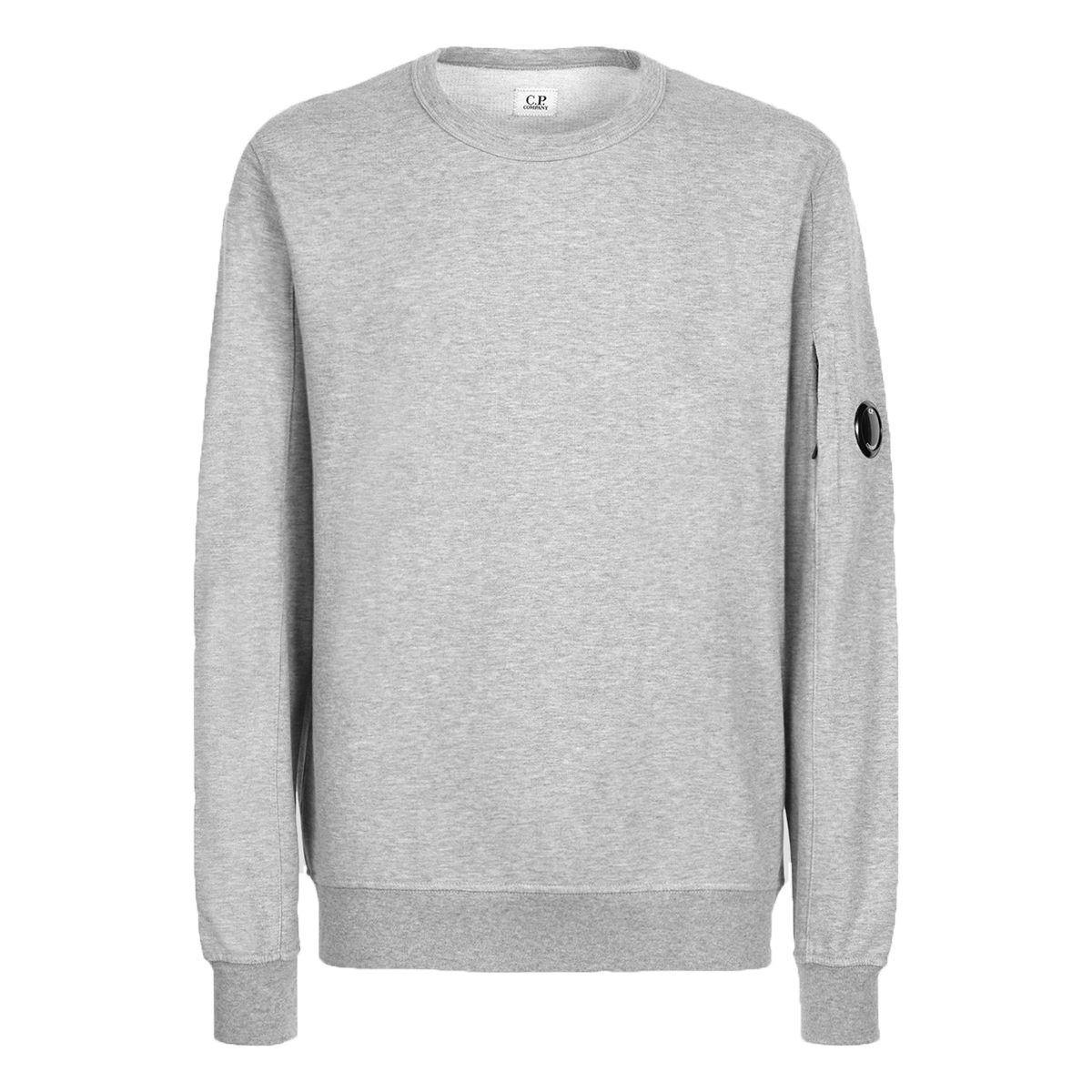 CP COMPANY LIGHT FLEECE CREW NECK SWEATER IN GREY