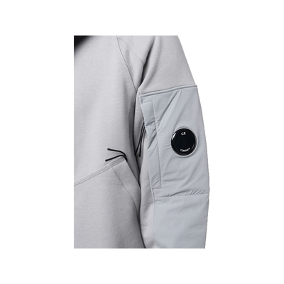 CP COMPANY NYLON DETAIL HOODED TRACKSUIT IN GREY