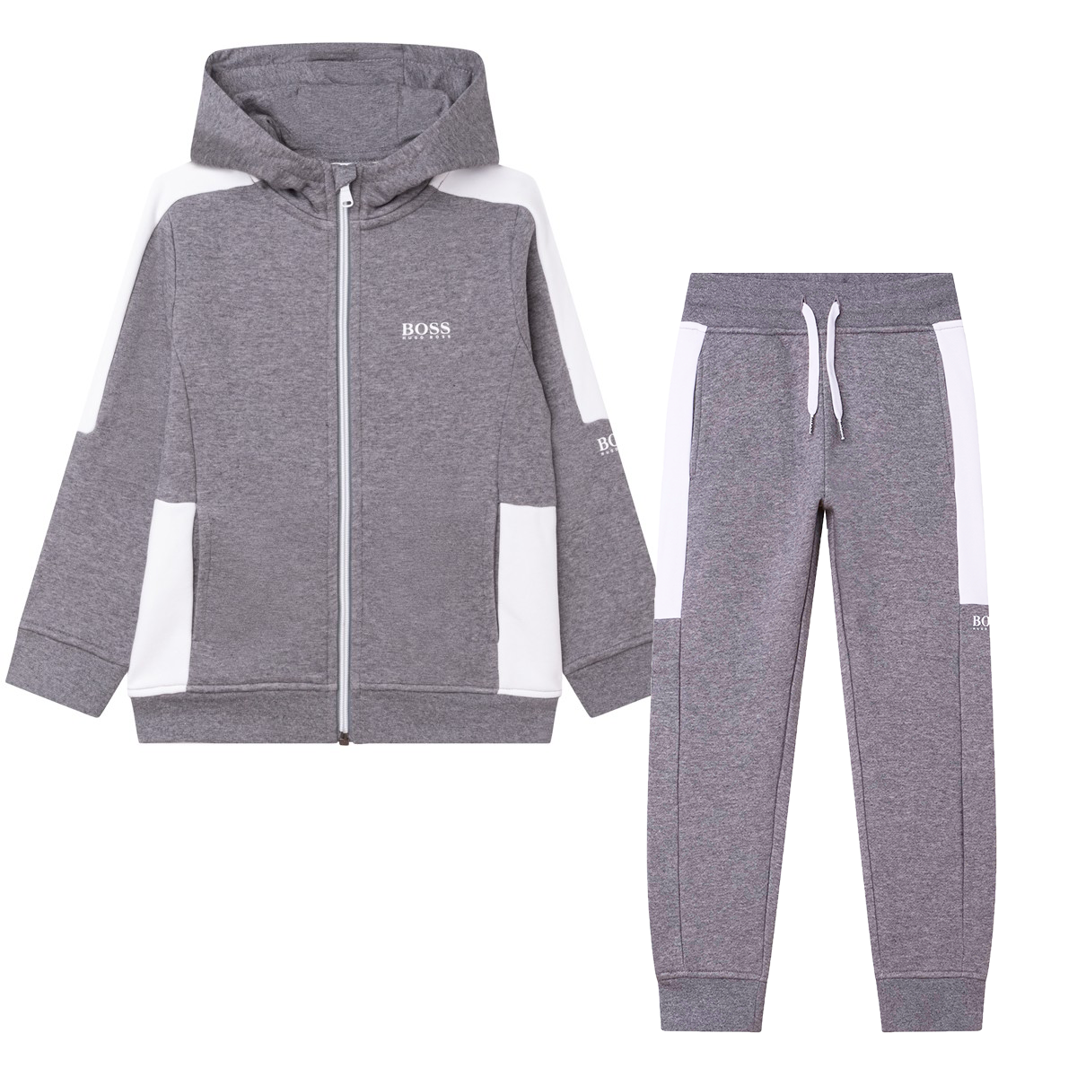 BOSS JUNIOR HOODED TRACKSUIT IN GREY