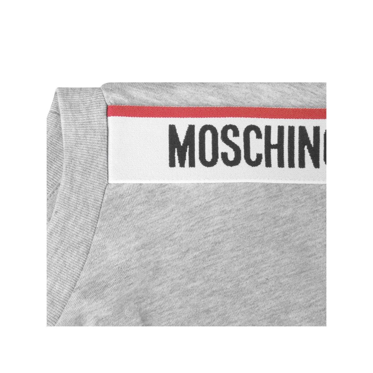 MOSCHINO TAPE LOGO SHORT SLEEVE T-SHIRT IN GREY