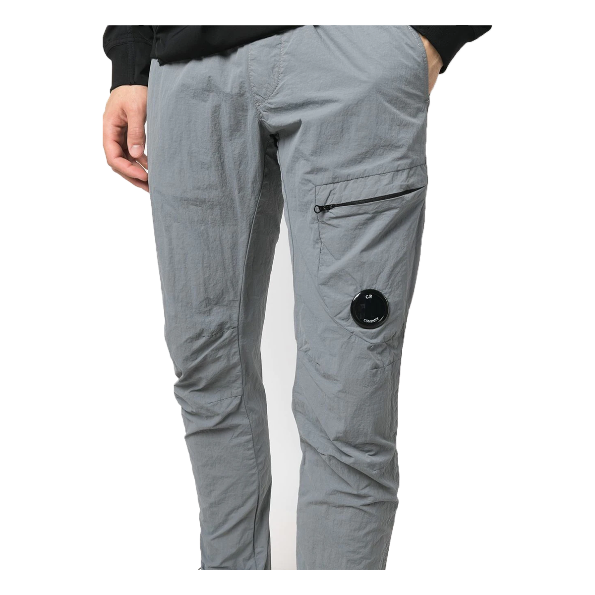 CP COMPANY FLATT NYLON CARGO BOTTOMS IN GREY