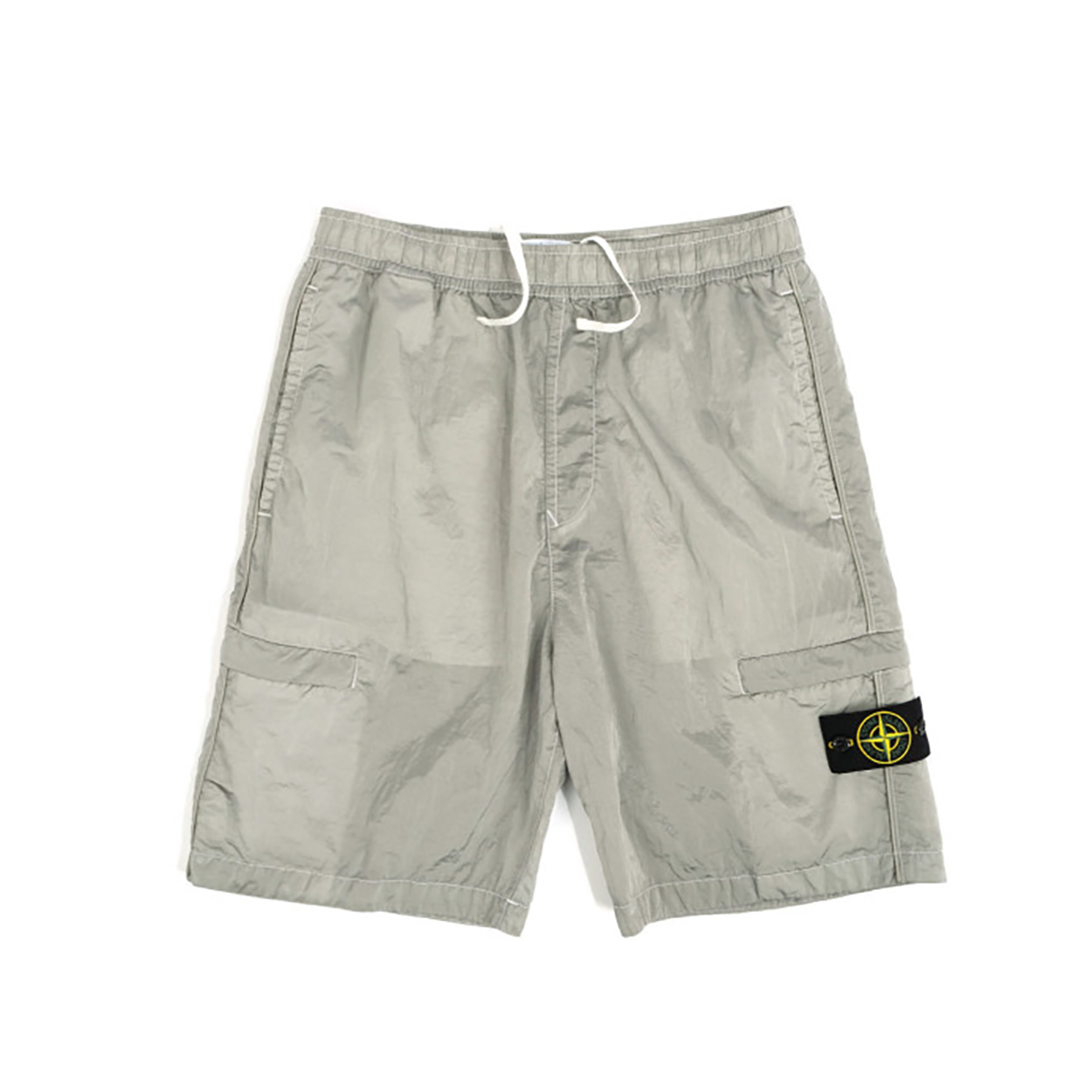 STONE ISLAND NYLON METAL GARMENT DYED SHORTS IN GREY